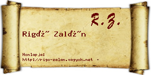 Rigó Zalán névjegykártya